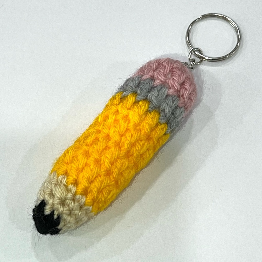 4 inch Crochet Pencil Keychain “Sunny Day” Handmade